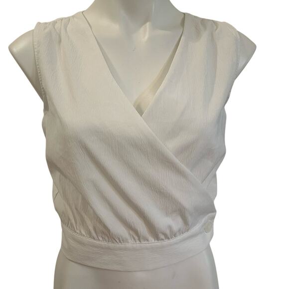 Cover sleeveless wrap blouse sz small white blouse - Picture 1 of 8
